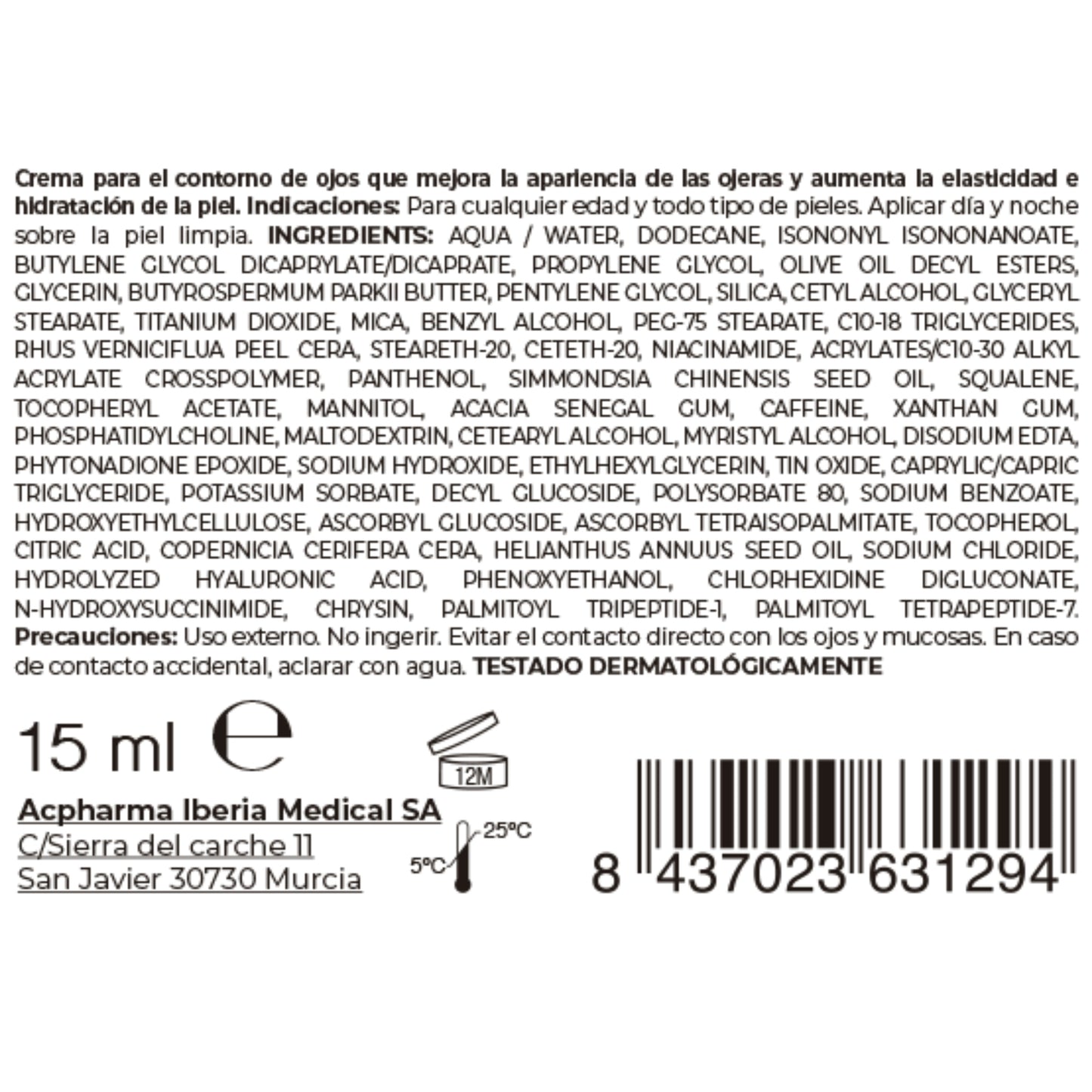 Contorno de Ojos Bolsas y Ojeras 15 ml