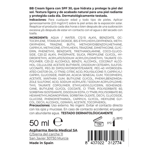 BB Cream Solar SPF30 (con tono) 50 ml