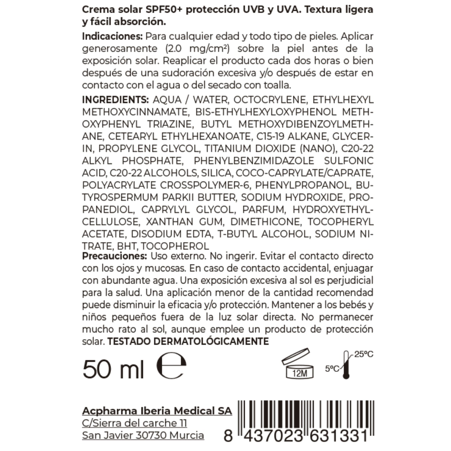 Crema Solar Facial SPF50+ 10 ml – Versión Mini  - Siempre contigo